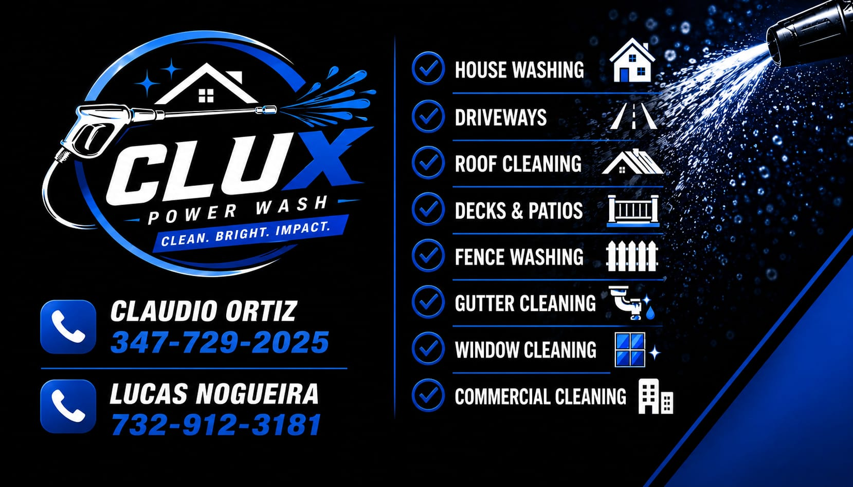 Clux Home Service business card